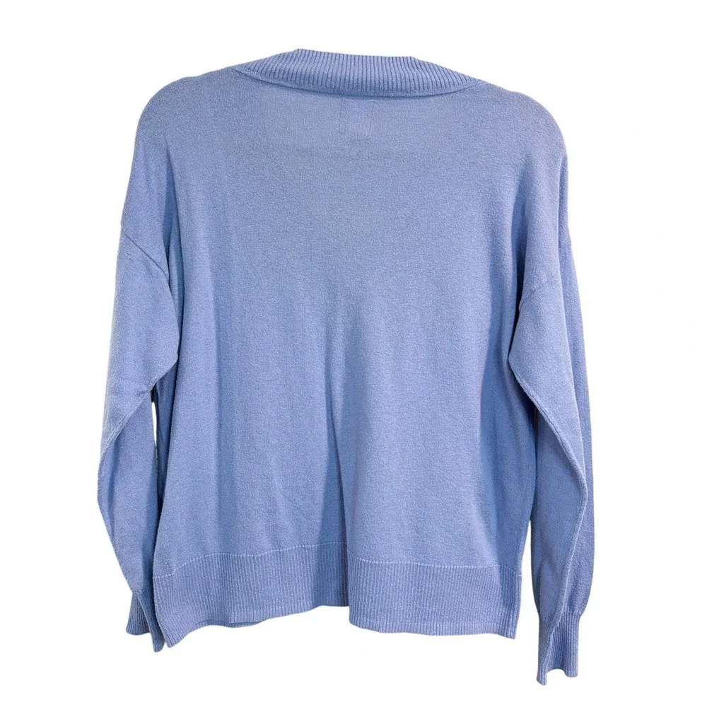 Gap Blue V-Neck‎ Sweater Womens Medium Soft Knit Long Sleeve Pullover